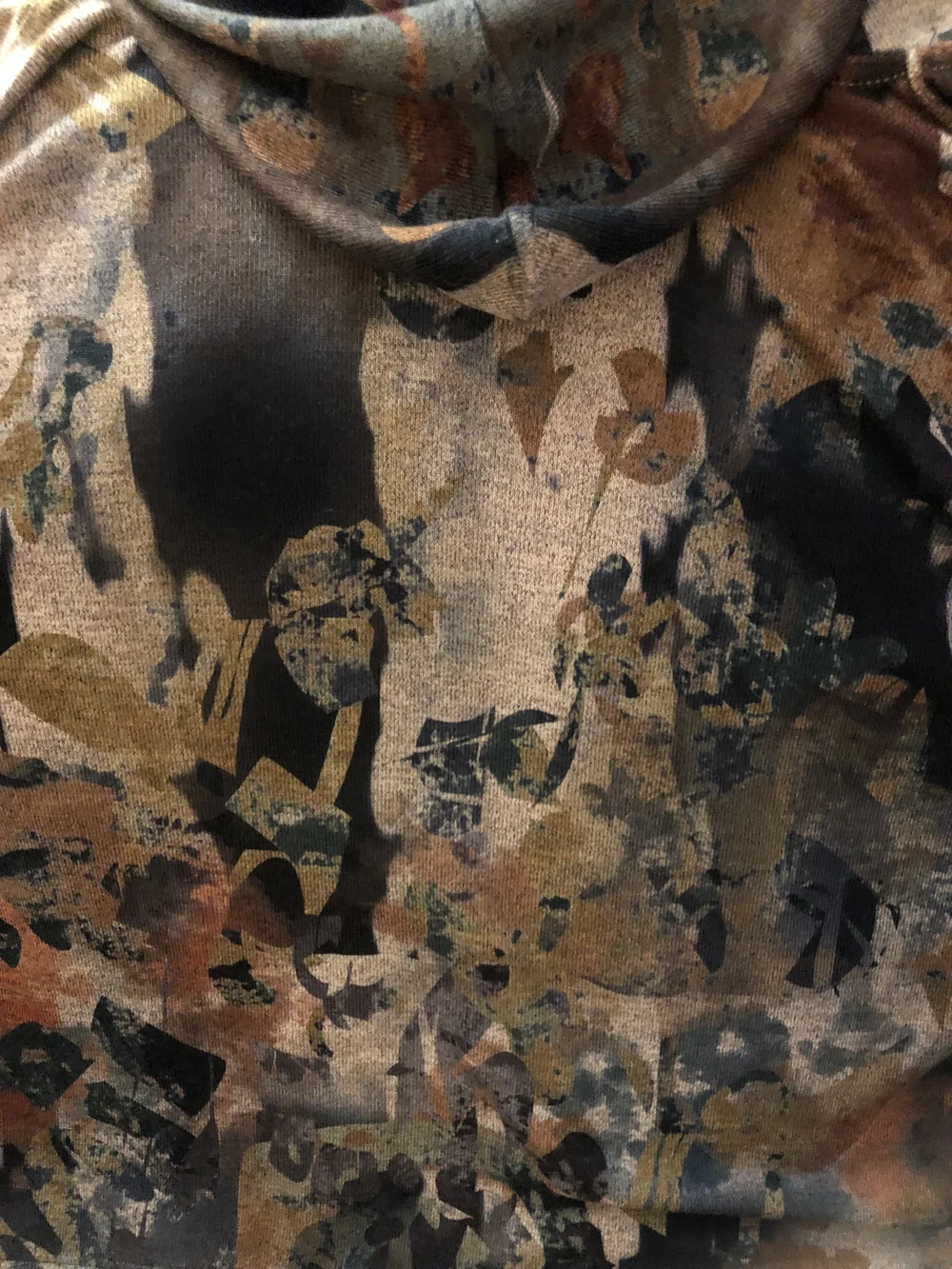 Cubism Los Angeles Abstract Watercolor Zip-Up Hoodie Jacket - Size M